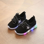 Ficha técnica e caractérísticas do produto Anti-derrapante Shoes Sole Crianças com estrela Decor radiante luminoso brilhante Baby Shoes Calçados Esportivos