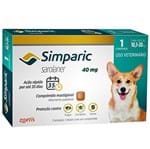 Ficha técnica e caractérísticas do produto Antipulgas Zoetis Simparic 40mg para Cães 10,1 a 20 Kg - 3 Comprimidos