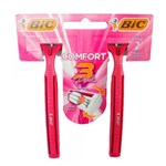 Ficha técnica e caractérísticas do produto Aparelho de Barbear Bic Comfort 3 Pink com 2 Unidades