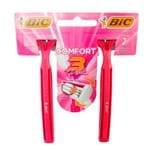 Ficha técnica e caractérísticas do produto Aparelho de Barbear Bic Comfort 3 Pink 2 Unidades