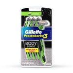 Ficha técnica e caractérísticas do produto Aparelho de Barbear Gillette Prestobarba3 BodySense Descartável - 4 Unidades