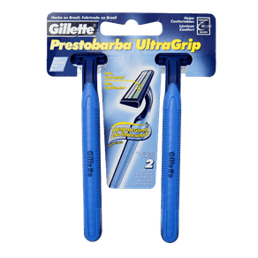 Ficha técnica e caractérísticas do produto Aparelho de Barbear Gillette Prestobarba Ultra Grip Pele Sensível C/ 2