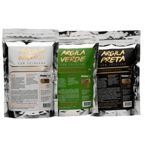 Ficha técnica e caractérísticas do produto Argila Branca + Argila Verde +Argila Preta - Mister Hair - 500g Kit