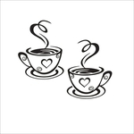 Ficha técnica e caractérísticas do produto Artistry Coffee Cup Wall Stickers Cafe Home Cafe removível DIY Art ins decalques