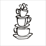 Ficha técnica e caractérísticas do produto Artistry Coffee Cup Wall Stickers Cafe In¨ªcio remov¨ªvel Art DIY ins decalques