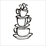 Ficha técnica e caractérísticas do produto Artistry Coffee Cup Wall Stickers Cafe Início removível Art DIY ins decalques