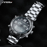 Ficha técnica e caractérísticas do produto Luxury Fashion Classic Double Display Dial Stainless Steel Strap Men's Watch