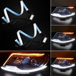 Ficha técnica e caractérísticas do produto Automobile Headlight Daytime Luz Ultra-fino Guiding Faixa de duas cores Decoração Luz Em estoque