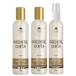 Avlon KeraCare Natural Curls CurlPoo (240ml), Smooth Curly (240ml) e Vinegar (240ml)