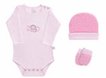 Ficha técnica e caractérísticas do produto Baby Kit Colibri 3 peças Body,Touca, Luva ZOO Rosa