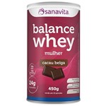 Ficha técnica e caractérísticas do produto Balance Whey Mulher - 450g Cacau Belga - Sanavita