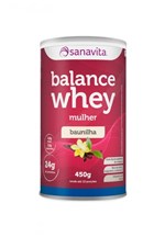 Ficha técnica e caractérísticas do produto Balance Whey Mulher Sabor Baunilha - 450g - Sanavita