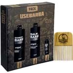 Ficha técnica e caractérísticas do produto Balm de Barba Shampoo Óleo e Pente de Madeira Pack Usebarba