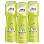 Ficha técnica e caractérísticas do produto Ban Desodorante Roll-on SATIN BREEZE - 103ML 3 Unidades