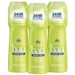 Ficha técnica e caractérísticas do produto Ban Kit Desodorante Antitranspirante Roll-on 103ml Trio - Powder Fresh
