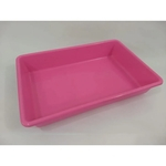 Bandeja higienica p/ gatos modelo tradicional four plastic rosa