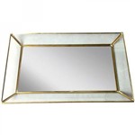 Bandeja Metal Espelho Rectangle Glass Edges 3,5cmx21cmx35,5cm Urban Dourado