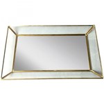 Ficha técnica e caractérísticas do produto Bandeja Metal Espelho Rectangle Glass Edges 3,5Cmx21cmx35,5Cm Urban Dourado