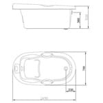Ficha técnica e caractérísticas do produto Banheira Hidromassagem Acrilnew Oval Top Line 1,49m X 79cm X 53cm 05 Jatos Ouro Fino Bivolt