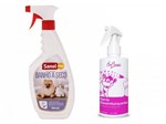 Banho a Seco para Cachorros e Gatos Sanol + Spray Fluido Desembaraçante para Pêlos BioFlorais