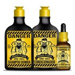 Barba Forte Danger Kit Shampoo + Condicionador Bomba + Óleo para Barba