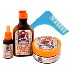 Barba Forte Kit Lumberjack Shampoo + Pomada + Oléo + Pente L