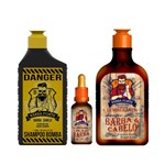 Barba Forte Shampoo Danger + Shampoo Lumberjack + Óleo Lumberjack 30ml