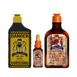 Ficha técnica e caractérísticas do produto Barba Forte Shampoo Danger + Shampoo Lumberjack + Óleo Lumberjack 30ml