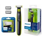 Ficha técnica e caractérísticas do produto Barbeador Aparador Elétrico Philips One Blade QP2521 e Refil