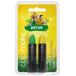 Ficha técnica e caractérísticas do produto Batom C/2 Verde e Amarelo | Color Make