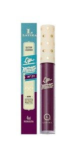Batom Líquido Latika Lip Matte Roxo Nº21 - Latika Cosméticos