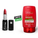 Ficha técnica e caractérísticas do produto Batom Matte - Vermelho GANHE Leave-in Banho de Morango Forever Liss