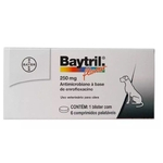 Ficha técnica e caractérísticas do produto Baytril Flavour 250 mg - 06 Comprimidos