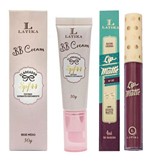 Ficha técnica e caractérísticas do produto Bb Cream Bege Médio e Batom Lip Matte Nº 23 Latika