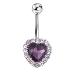 Ficha técnica e caractérísticas do produto Beauty Crystal Heart Ring Alloy Belly Button Ring Charming Body Piercing Jewelry