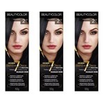 Ficha técnica e caractérísticas do produto Beautycolor Tinta Creme 2.11 Preto Azulado - Kit com 03