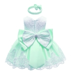 Ficha técnica e caractérísticas do produto Bebê bonito Princesa Bow Lace Puff Fluffy vestido Faixa de Cabelo +
