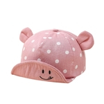 Ficha técnica e caractérísticas do produto Bebê Virar Borda Hat Pot Cotton Ear Padrão dos desenhos animados Projeto bebê aquecido Sunbonnet Hat