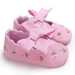 Ficha técnica e caractérísticas do produto Bebés Meninas de pano de algodão macio Sole antiderrapante sapatos bowknot bordado Princesa Calçados