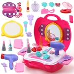 Ficha técnica e caractérísticas do produto BLU Bebés Meninas Make Up Pretend Play Toy portátil cosméticos caso plástico presente brinquedo educativo para crianças