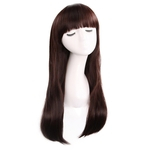 Ficha técnica e caractérísticas do produto Bela Hairline Natural Glueless Wig Mulheres reta longa peruca com franja