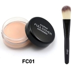 Ficha técnica e caractérísticas do produto Best Face Concealer Cream 1pc Makeup Base Foundation Nude Face Liquid Cover Freckle Pores Oil Control Natural Making Up Powder Brush QU184