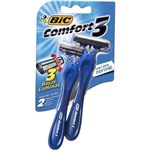 Ficha técnica e caractérísticas do produto Bic Confort 3 Pele Normal Aparelho Azul C/2 (Kit C/06)