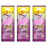 Ficha técnica e caractérísticas do produto Bic Confort 2 Sensível Women Aparelho com 5 - Kit com 03