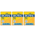 Ficha técnica e caractérísticas do produto Bigfral Plus Fralda Geriátrica M com 9 - Kit com 03