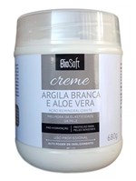 BioSoft Creme Argila Branca e Aloe Vera Melhora a Elasticidade da Pele 680gr - Bio Soft