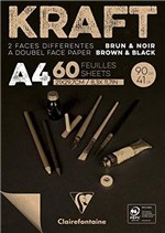 Ficha técnica e caractérísticas do produto Bloco de Papel Kraft Clairefontaine Brown Black A4 90g
