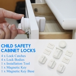 Ficha técnica e caractérísticas do produto 11 em 1 armário de segurança infantil trava fechaduras de armário de gaveta magnética definido