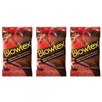 Ficha técnica e caractérísticas do produto Blowtex Preservativo Sabor e Aroma Morango C/Chocolate C/3 (Kit C/03)