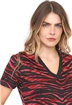 Ficha técnica e caractérísticas do produto Blusa Morena Rosa Zebra Vermelha